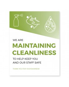 Maintaining Cleanliness Poster 11" x 17" Green Pack of 6 